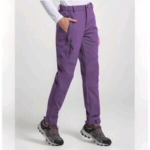 Baleaf Thermal Pant Women 2XL Winter Fleece Lined Ski Snow Hiking Outdoor Purple